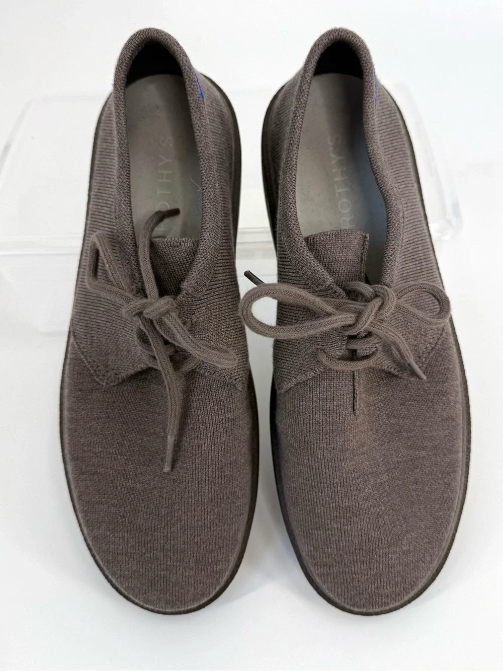 Rothy's Men's Monty Lace-Up Minimalist Loafer Sneaker Timber Brown, Size 11.5